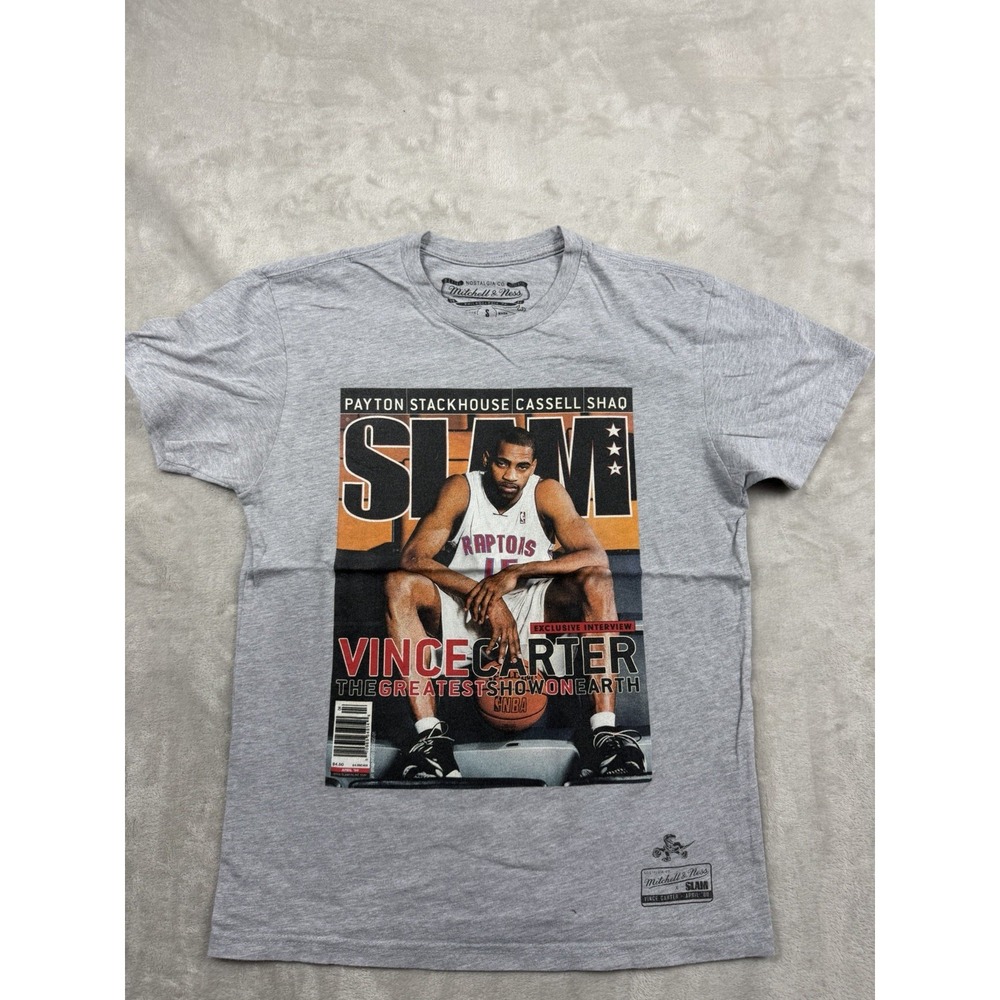 Mitchell & Ness Vince Carter Toronto Raptors SLAM Cover Shirt Mens Small Gray
